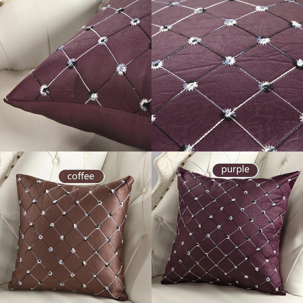 Stylish Multicolored Plaids Throw Pillow Case Square Cushion Cover For Sofa Decor
