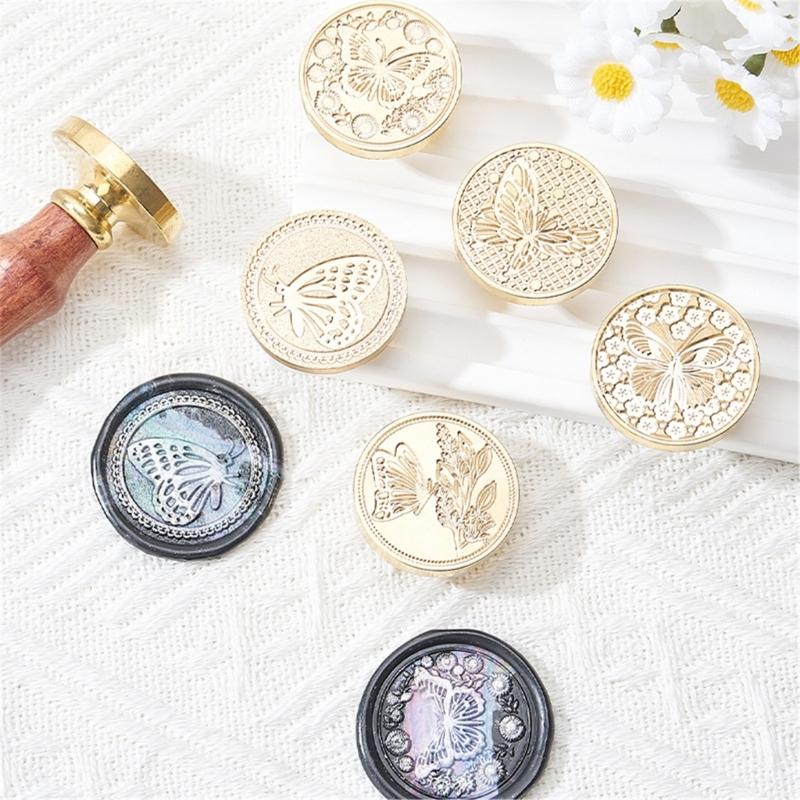 Wachssiegelstempel Messing Schmetterling Serie Siegelwachsstempel für Umschlag Hochzeitseinladungskarte Scrapbooking Dekorationen
