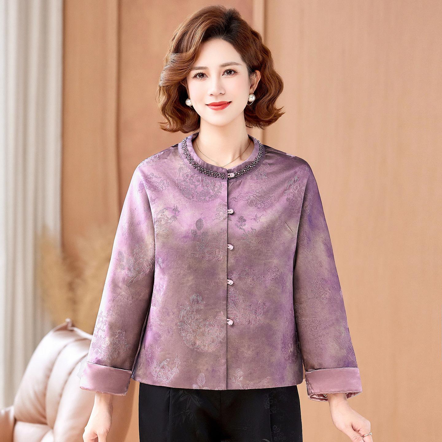 

2026 Spring Collection: Stylish Chinese-Style Cardigan for Middle-Aged and Elderly Women 2XL (Recommended for 110-125 lbs)