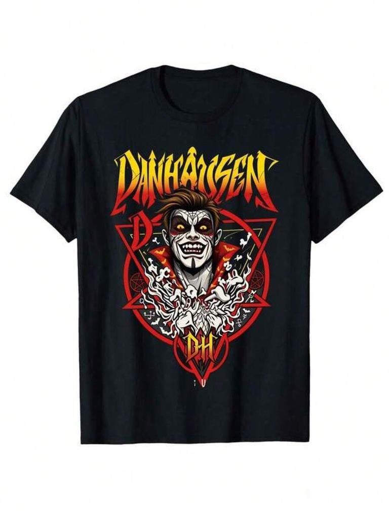 T Shirt Print GraphicCotton Tees Size Plus Cartoon Round Neck Short Sleeve Danhausen Cursed Pro