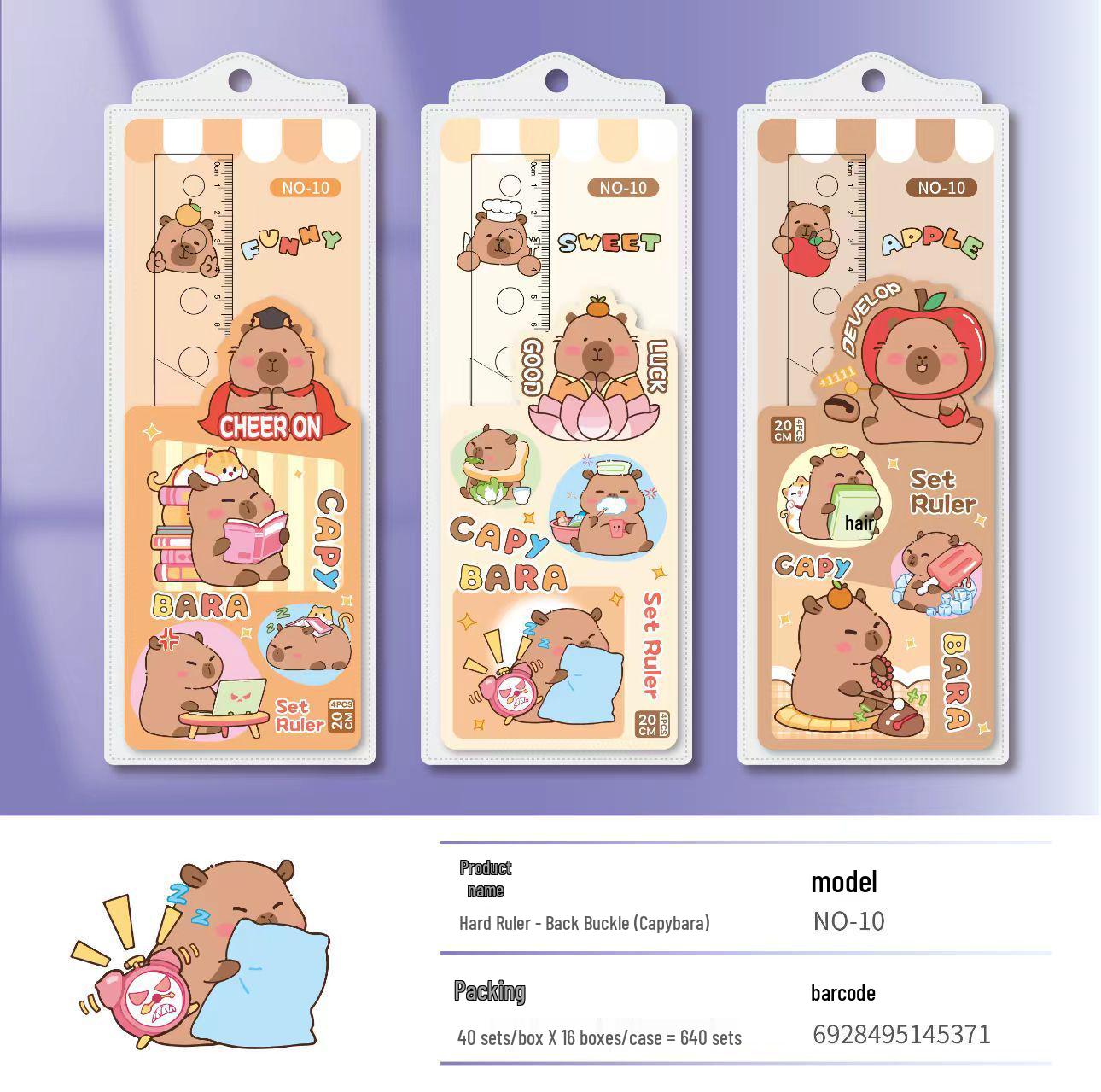 Student Multifunctional Triangle Ruler Set - Cute Four-Piece Geometry Tools 4-piece set