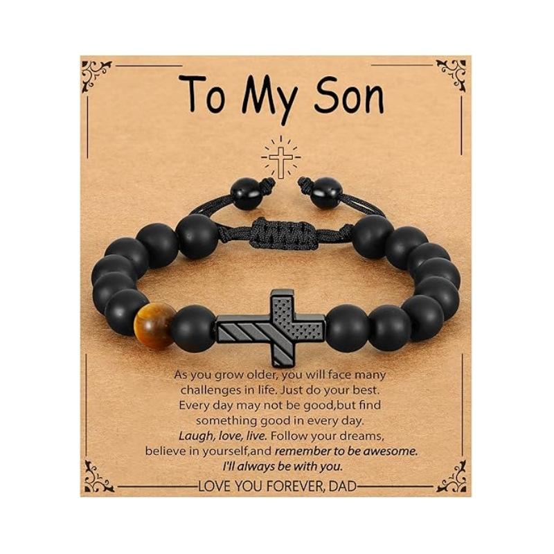 JYL TS Bracelet  Men's American Flag Cross Eye Boosts Patriotism & Luck