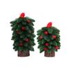 Weihnachts-Mini-Schlafzimmer Simulierte Kiefernadelbaum-Atmosphäre Dekoratives Rotes Haarball-Schreibtischornament Festivaldekoration