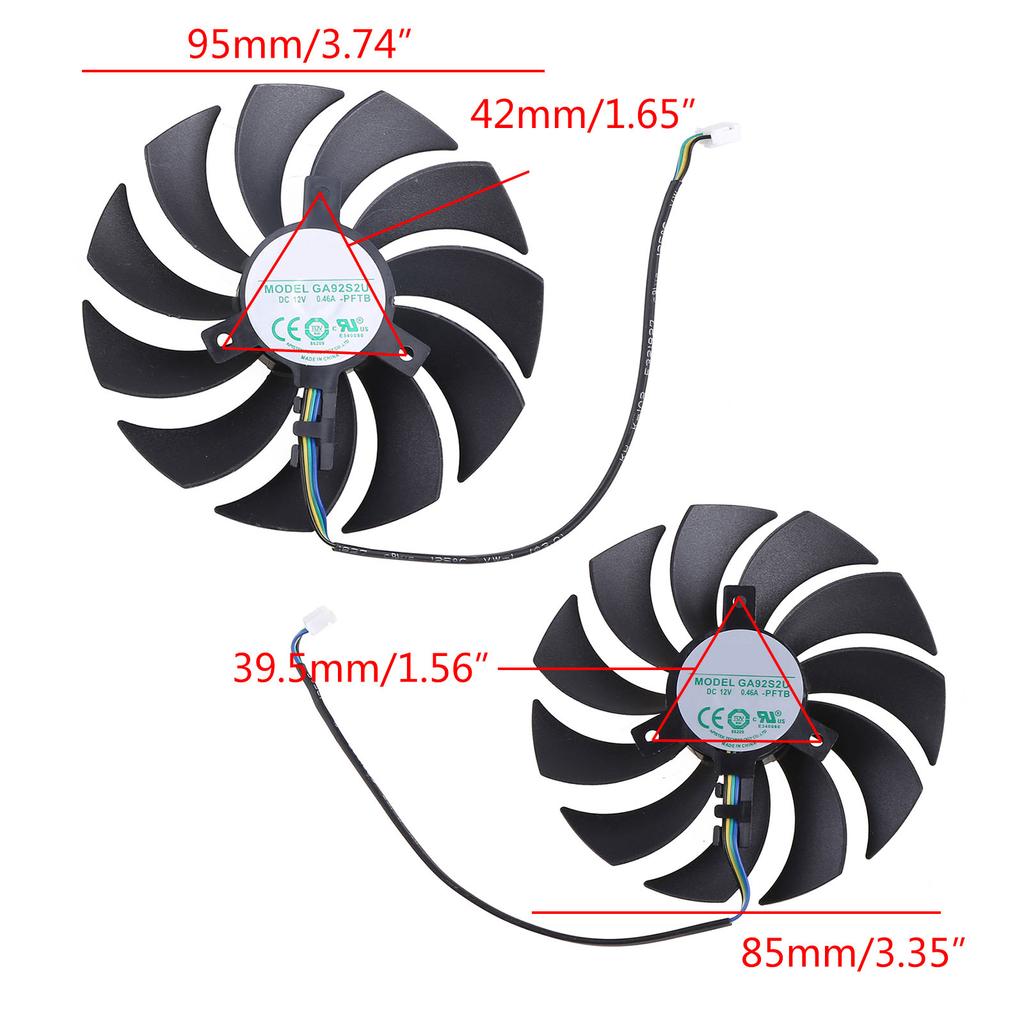 2pcs/Set ZT-A30700E-10P GPU VGA Cooler Fan For ZOTAC GAMING GeForce RTX 3070 Twin Edge Replace CF1010U12S + CF9015H12S