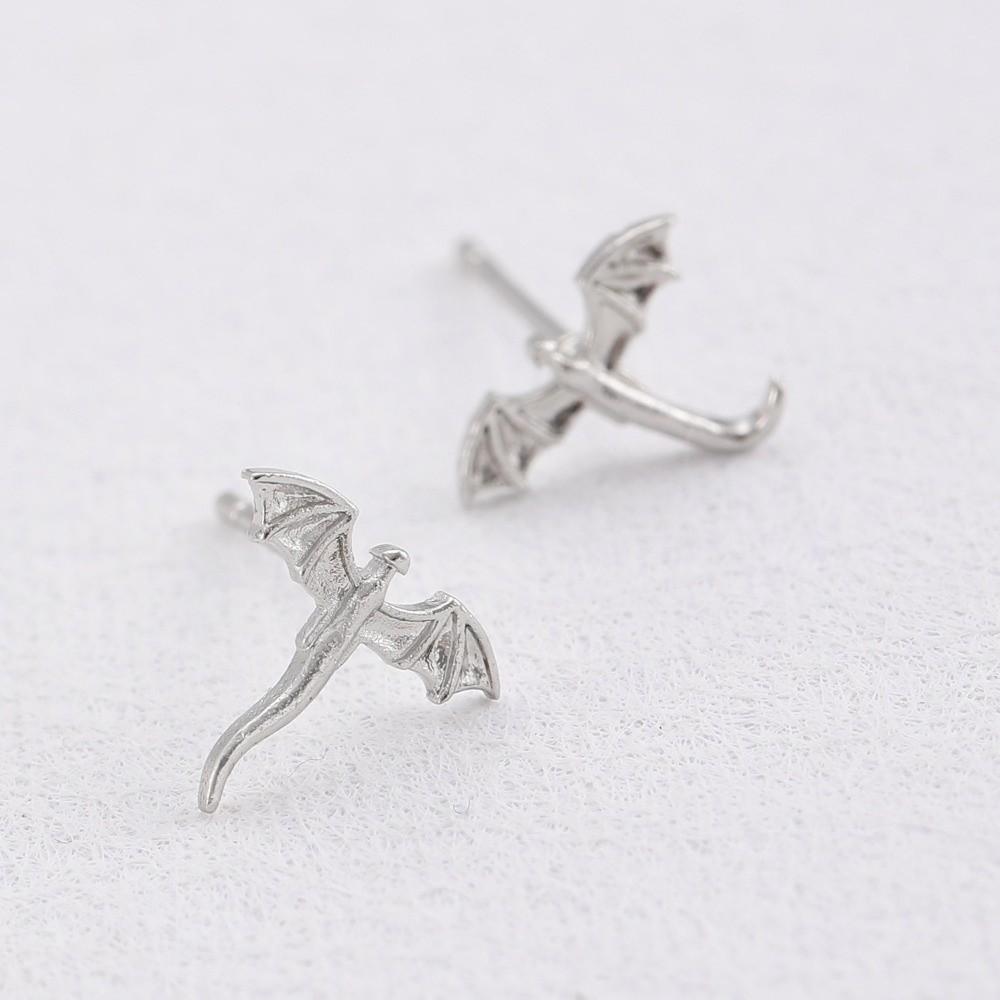 Small Metal Stud Earrings Unique Flying Dragon Stud Earrings Trendy Vintage Dragon Earrings  Daily