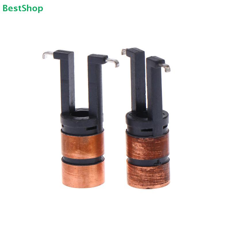 Copper Slip Ring Motor Commutator,2-Segment Electric Motor Collector Ring with Plastic Holder for Power Tools