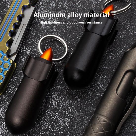 Mini Sealed Jar Waterproof Moisture-proof High Hardness Good Sealing Aluminum Alloy Keychain Tablet Bottle Camping Supply
