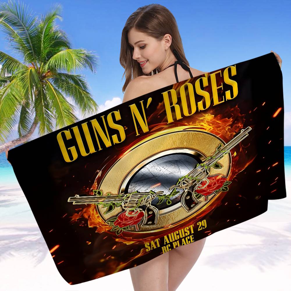 G-Guns N R-Roses Rock Anime Beach Swimming Towel Soft Absorbent Washcloth Children's Gifts for Kids Travel Camping Gym