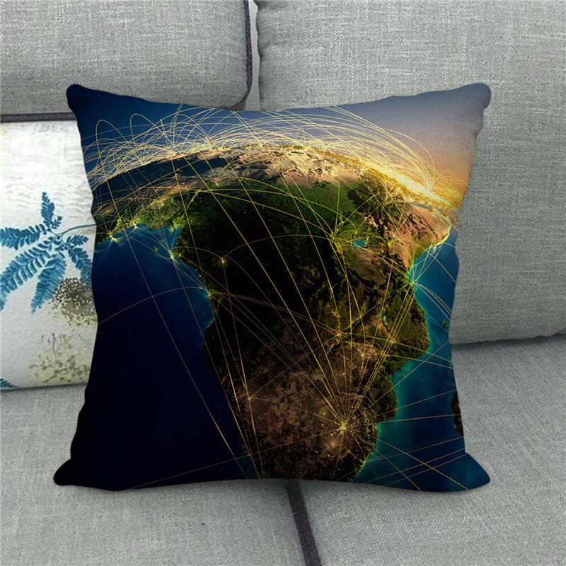 A Simple Sketch Of The Beautiful Earth Digital Printing Short Plush Pillow Covers For Car Sofa Office Cushion Cover Home Goods