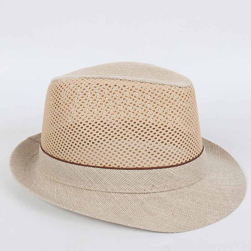 Outdoor beach top hat middle-aged men's hat sun hat summer mesh middle-aged and elderly leisure hat