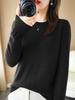 Women's Round Neck Solid Color Knitted Pullover Sweater - Autumn/Winter Long Sleeve Korean Style.