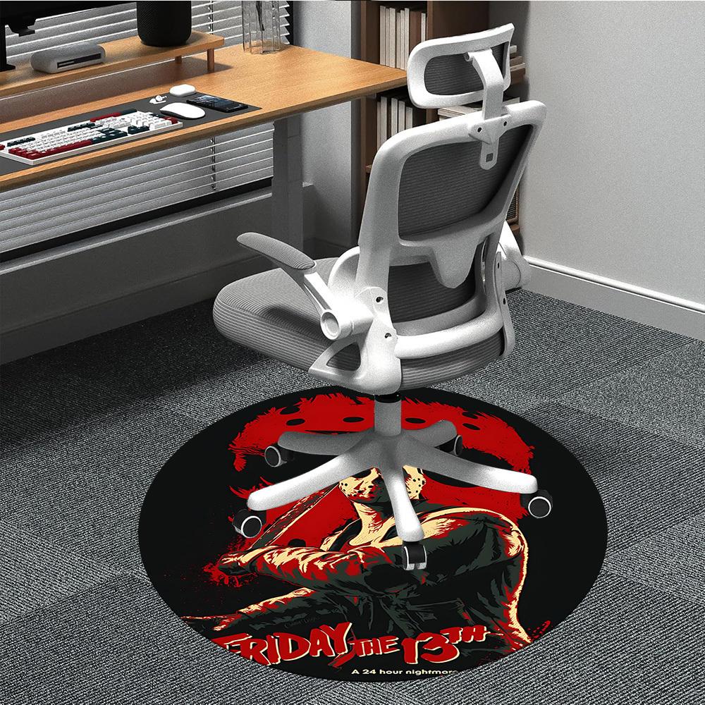 

1pcFriday the 13th Office Round Area Rug, Indoor Mat Suitable For Office, Under Office Chairs Bedroom Living Room Home Decor, Room Deco 80cm