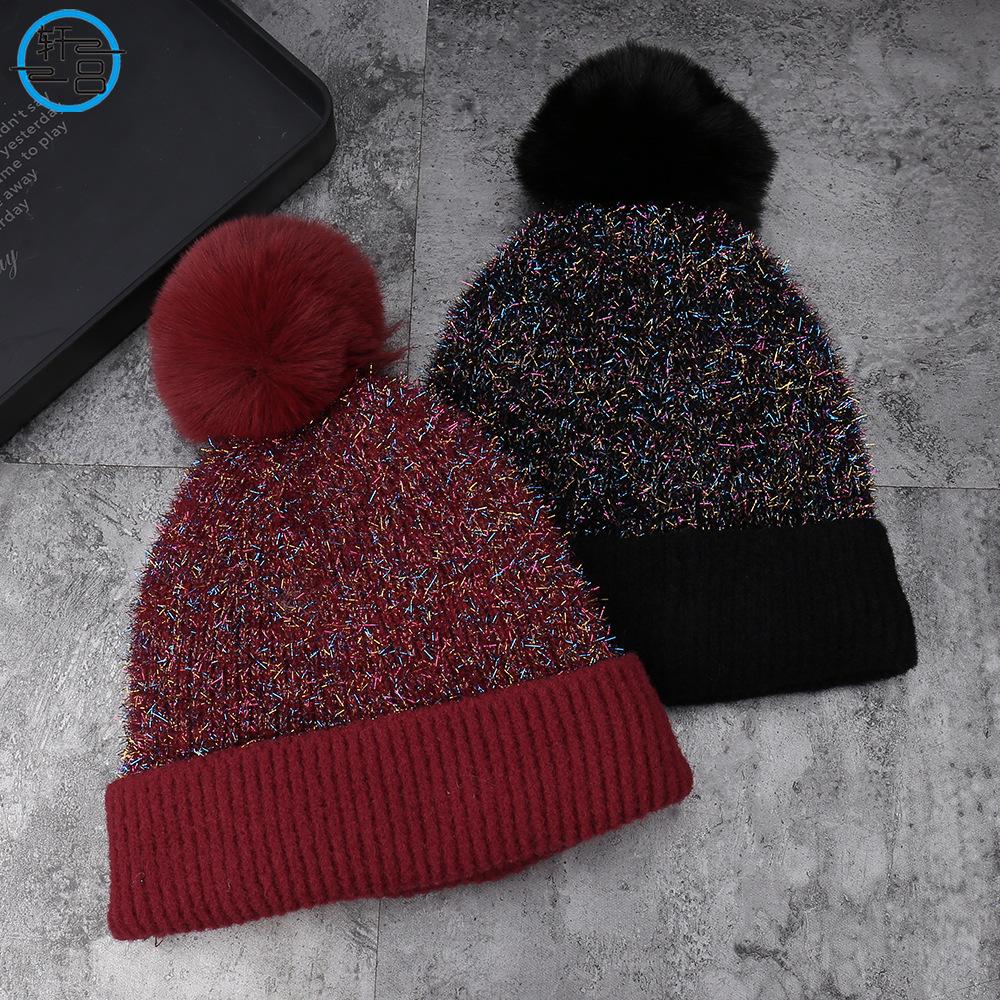 Winter New Hairball Decoration Cold-resistant Warm Comfortable Knitted Hat Outdoor Travel Comfortable Windproof Ear Protection Wool Hat