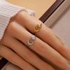 Stainless Steel Ethnic Style Moon Sun Portrait Multi-Element Adjustable Ring