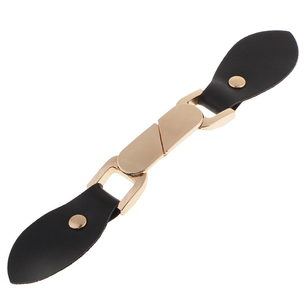 Black PU Leather Alloy Sewing Toggle Button for Bag Closure