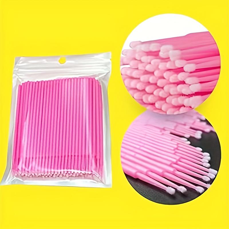 50pcs Pink Micro Applicator Brushes Disposable Tools for Precise Eyelash Extensions, Mascara Application, Makeup Cleaning Ideal for Beauty Salon Use