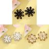 Elegant Alloy Diamondaccented Flower Earrings With Geometric Design For Wedding
