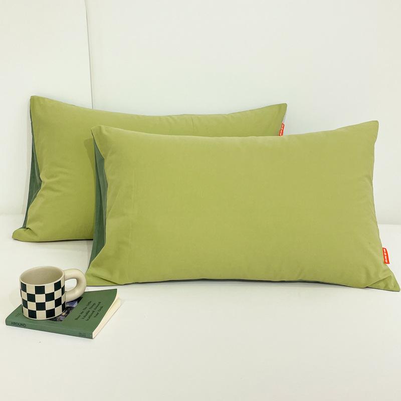 2pcs All-Cotton Washed Cotton Pillowcases, Comfortable for Bed Use, Machine Washable, Suitable for All Seasons.
