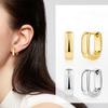 Light Luxury U Shaped Smooth Hoop Earrings Exquisite Minimalist Circle Ear Studs Elegant Versatile High End Jewelry