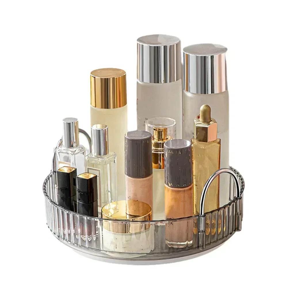 360° Rotatable Desktop Cosmetic Rack Bathroom Shelf Large-capacity Perfume Aromatherapy Skin Care Product Storage Rack Organizer