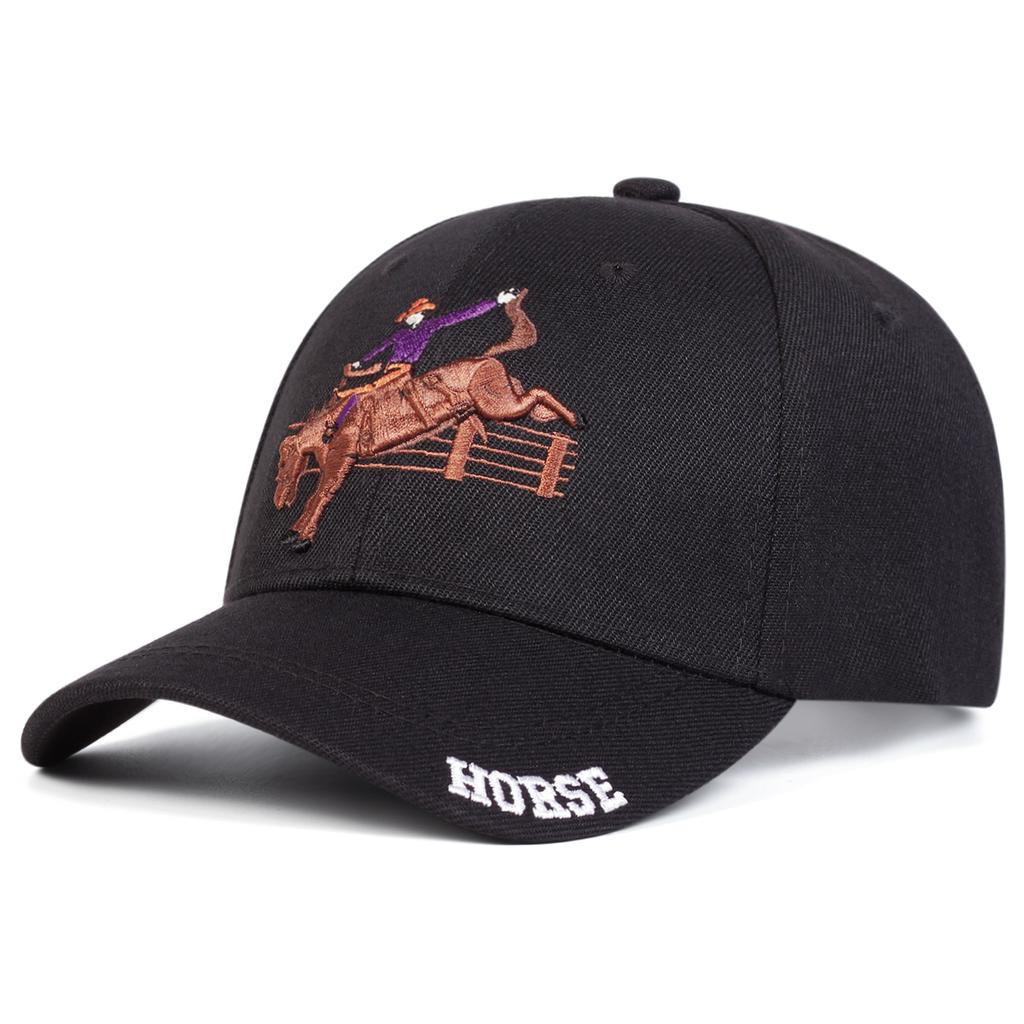 Unisex Horse Riding Embroidery Baseball Caps Spring Autumn Outdoor Adjustable Casual Hats Sunscreen Hat