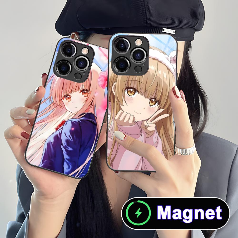 Angel Mahiru Shina Phone Case for iPhone 17 16 15 14 13 12 11 Air Pro Max Plus Mini Glass MagSafe Cover