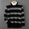 2025 Herrtjockstickad Jacquardulltröja - Varm, Bekväm, Mångsidig, Trendig Rundhalsad