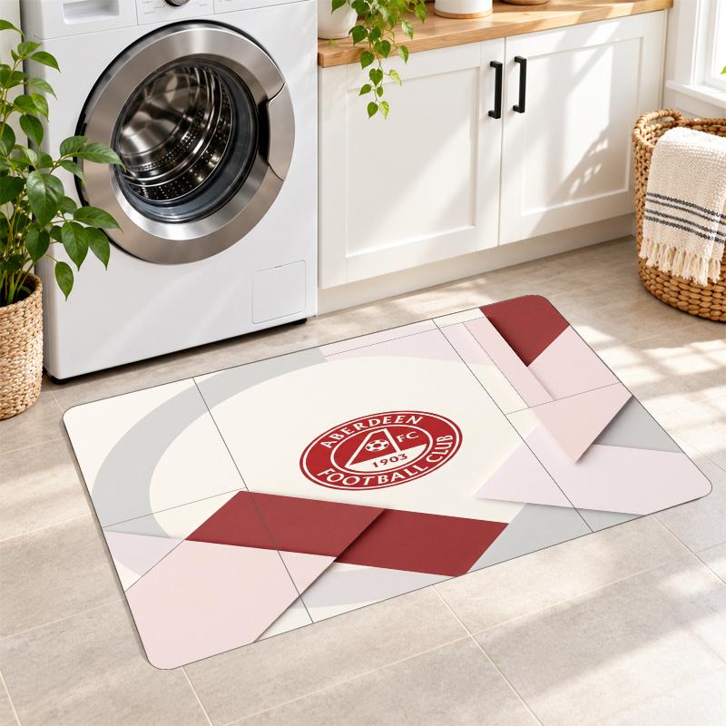 Flannel Kitchen Mat Aberdeen FC Soft Area Rug Non Slip Floor Carpet Home Decoration