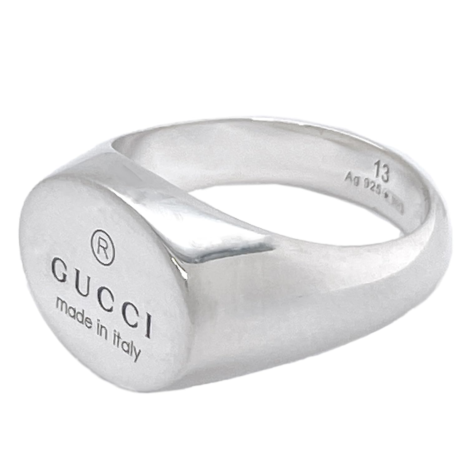 

Gucci Trademark Oval Japanese Size 797033 J8400 Size 15 Ring, Silver, 14, 8106, [Used]