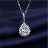 New Fashion 925 Sterling Silver Jewelry Round Zircon Pendants Necklaces Women Fine Semi Rhinestone Circle Clavicle Chain Choker
