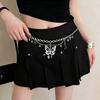Butterfly Tassel Waist Chain Y2K Trendy Cross Imitates Pearls Waist Chain Jeans Skirts Accessories Vintage Belt