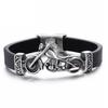 Lion head animal bracelet for men stainless steel braided chain wristband bracelet fashion hip hop jewelry