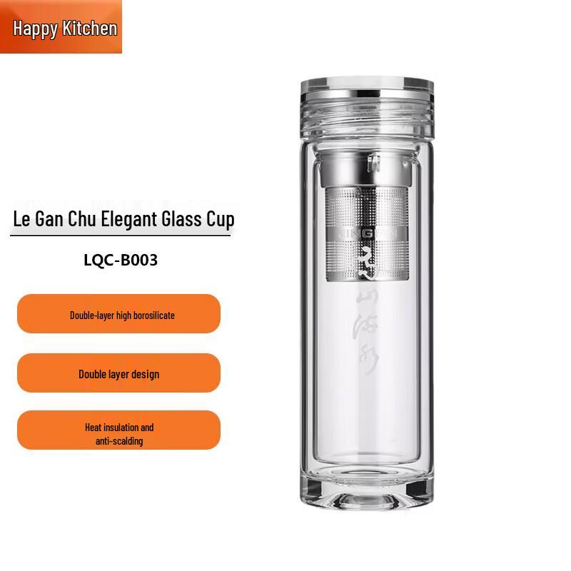 LeQianChu Double-Wall Borosilicate Glass Cup