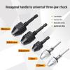Hex Shank 3-Jaw Drill Chuck Adapter for Quick Electric Grinder