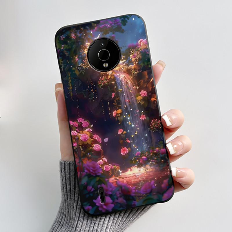 For Nokia C200 C100 Case Cute Love Rabbit Funny Cartoon Black Soft Silicone Protective Cover For NokiaC200 NokiaC100 Phone Case