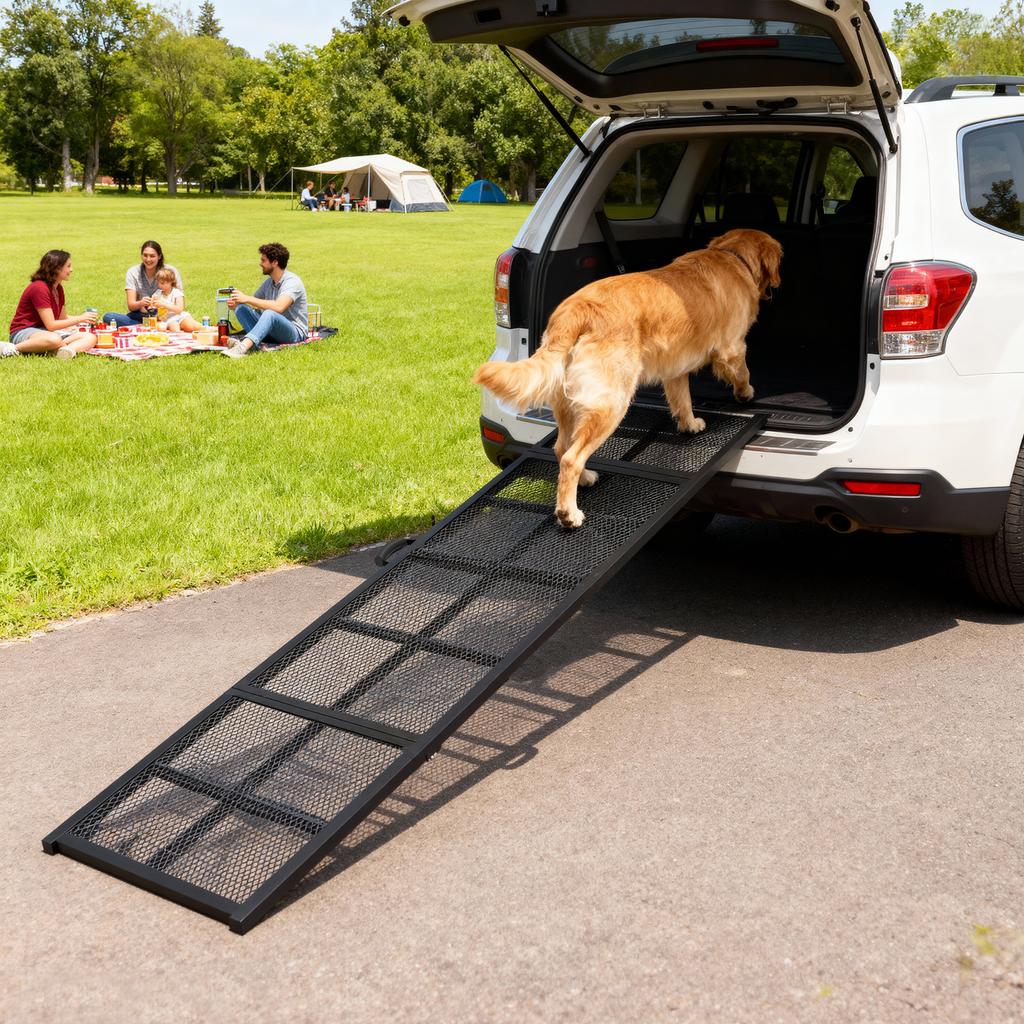 191 x 50cm Dog Ramp for Car, Extra Long Pet Stairs with Non-Slip Surface, for Large Dogs, Black