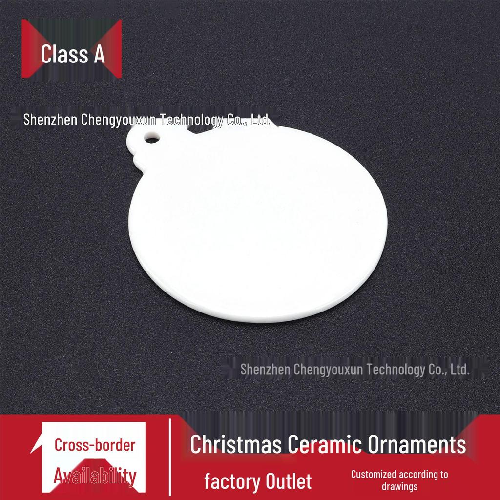 UV-Printed Ceramic Christmas Ornaments with Hang Tags