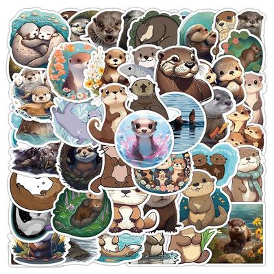 10/50pcs Cute Animal Cartoon Beaver Otter Stickers Graffiti Stickers for DIY Luggage Laptop Skateboard Bicycle Stickers