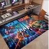 Music Guitar Theme Soft Crystal Velvet Rug Custom Name & Text Print Non Slip Floor Rug for Bedroom Living Room