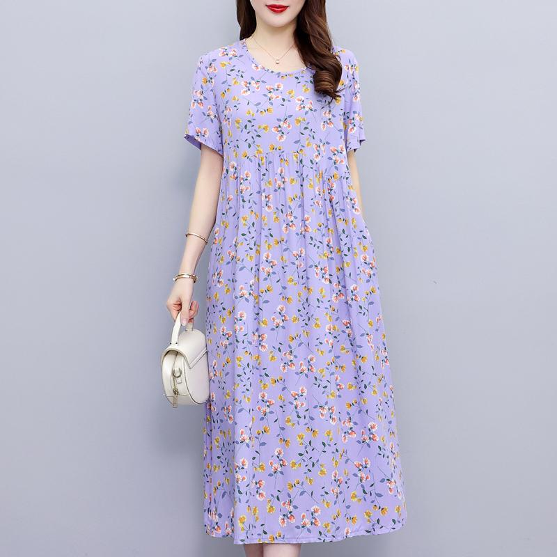 Casualowe letnie sukienki damskie z krótkim rękawem Eleganckie długie sukienki dla pań