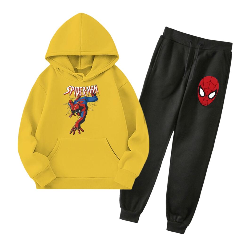 Unisex Kids Hoodie and Jogger Set with Graphic Print and Pockets for Everyday Wear