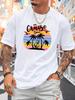 Modische Sommer-Kreuzfahrtzeit Unisex Kurzarm-T-Shirts - Bedrucktes Rundhals-Casual Vielseitiges Oberteil