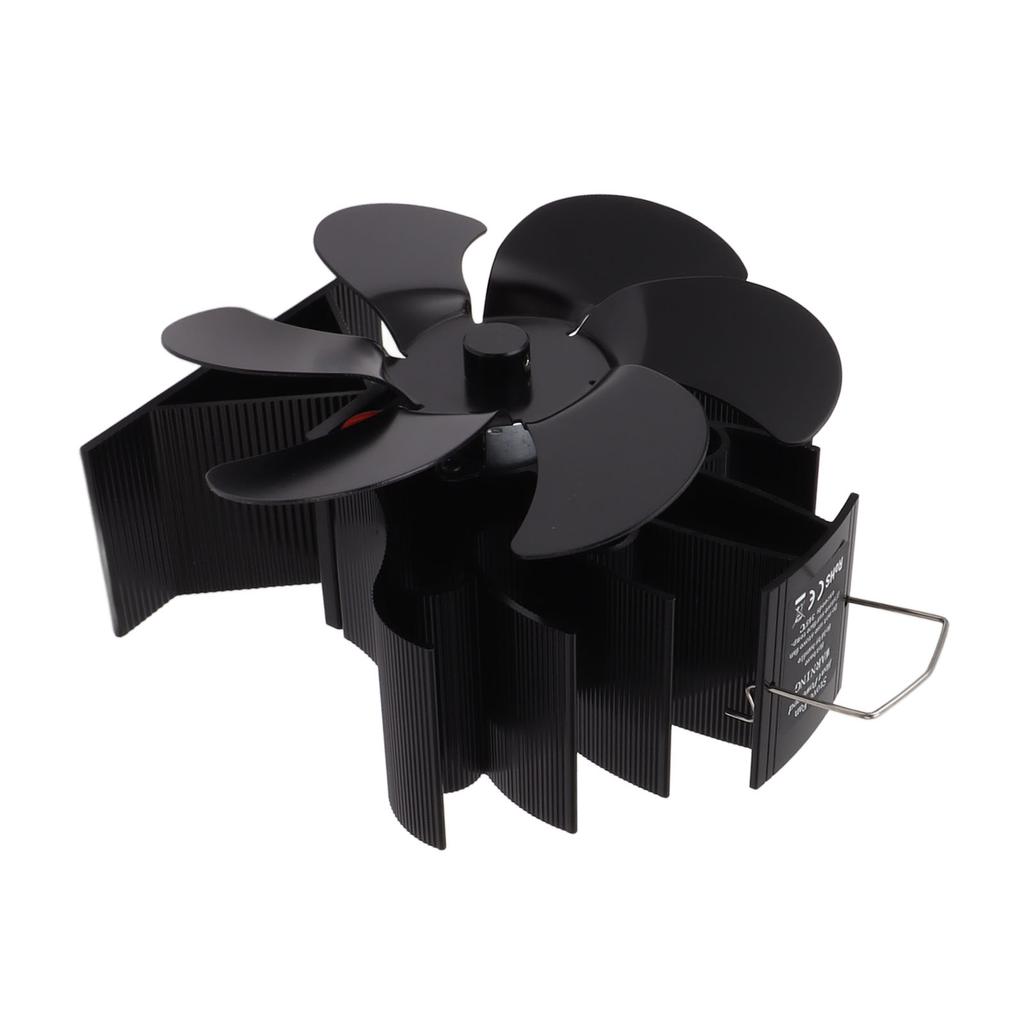 6 Blades Stove Fan Aluminum Alloy Rounded Edge Uniform Heat Dissipation Silent Heat Powered