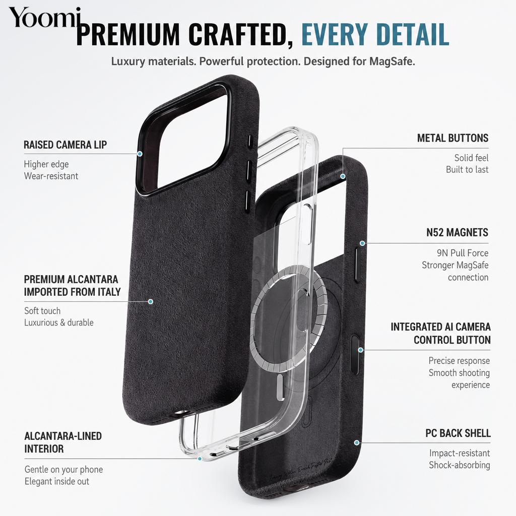 For iPhone 18 Pro Max Alcantara Magnetic Case With MagSafe Supercar Same Suede Luxury Leather Cover For iPhone 18 17 Pro Max