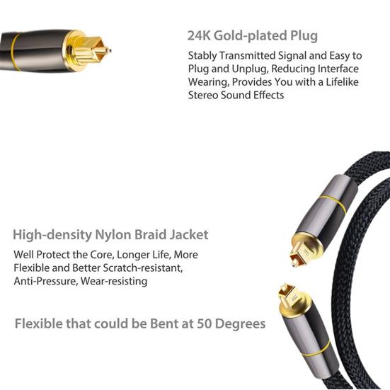 Fiber Optic Audio Optical Fiber Cable Cable Digital SPDIF Cable for Player TV