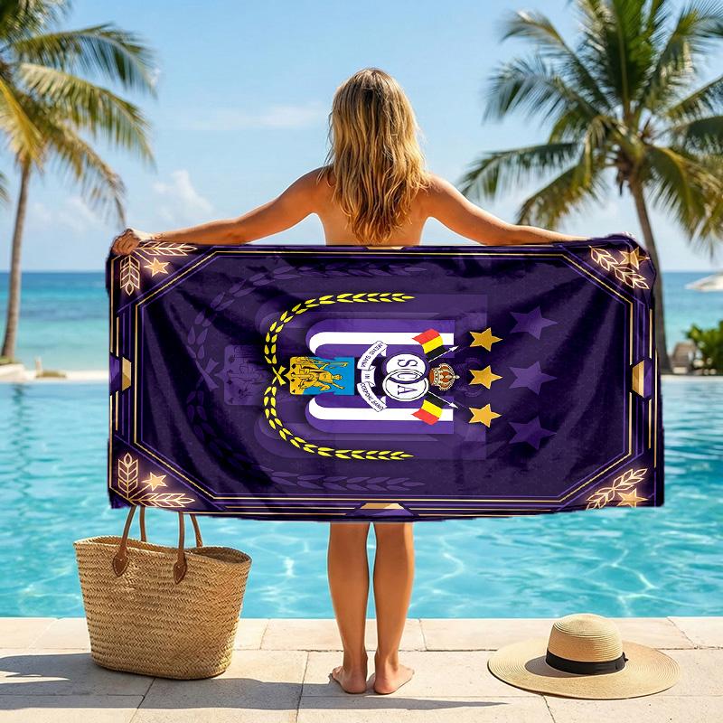 Anderlecht FC Druck Schnelltrocknendes Strandtuch Mikrofaser Saugfähig Tragbares Reise-Schwimmtuch