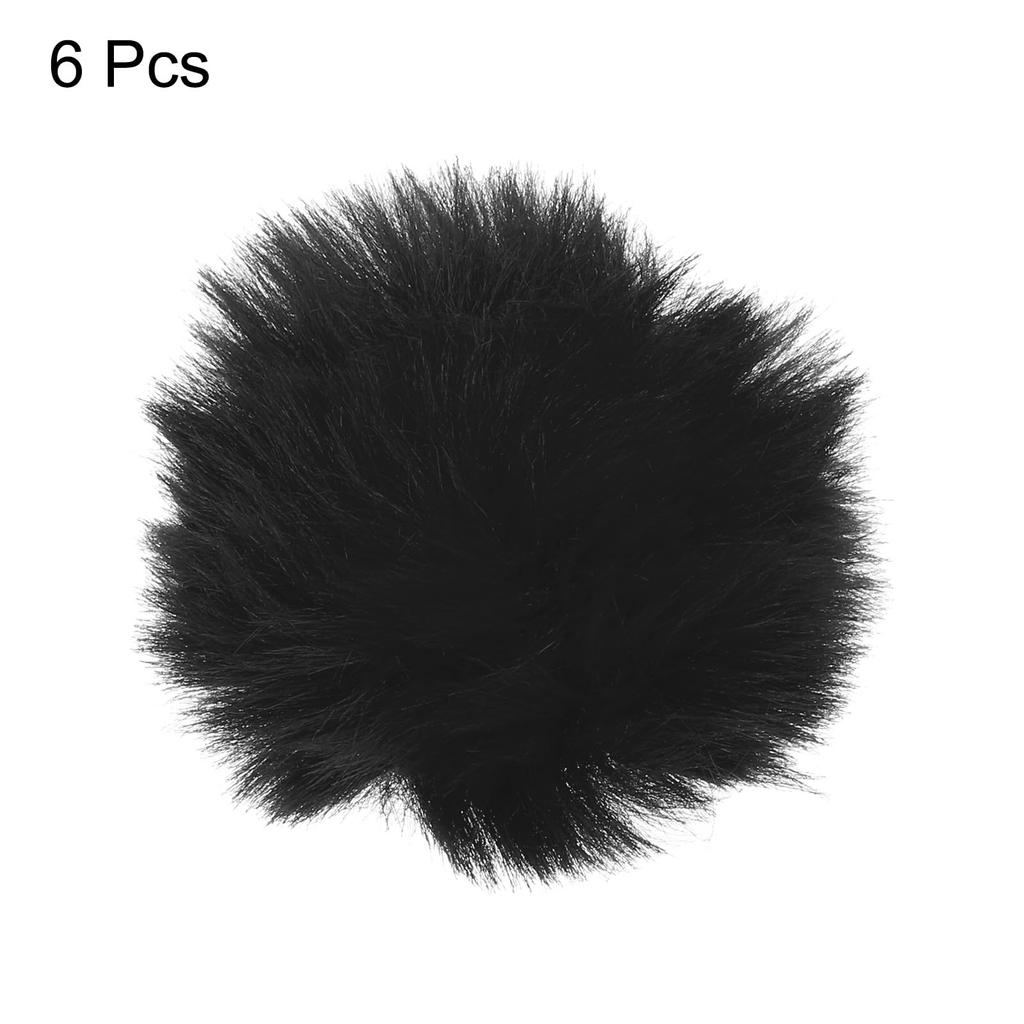 Uxcell Furry Microphone Windscreens, Microphone Covers for Indoor and Outdoor Microphones, Black, 10mm X 55mm, 6 Pieces