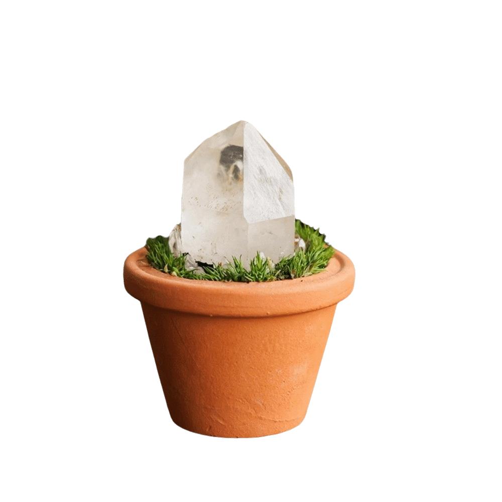 Feng Shui Crystal Stones Potted Plant Mini Decorative Rhinestone Potted Meditation