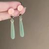 Elegant Chinese Resin Water Drop Pendant Earrings - Retro Qipao Style