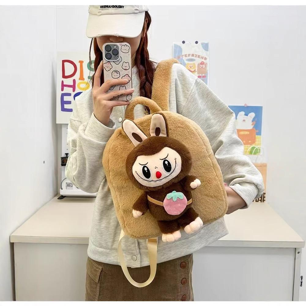 Labubu Backpack Doll Plush Toy Backpack Cute Cartoon Peripheral Girl Heart Student Backpack